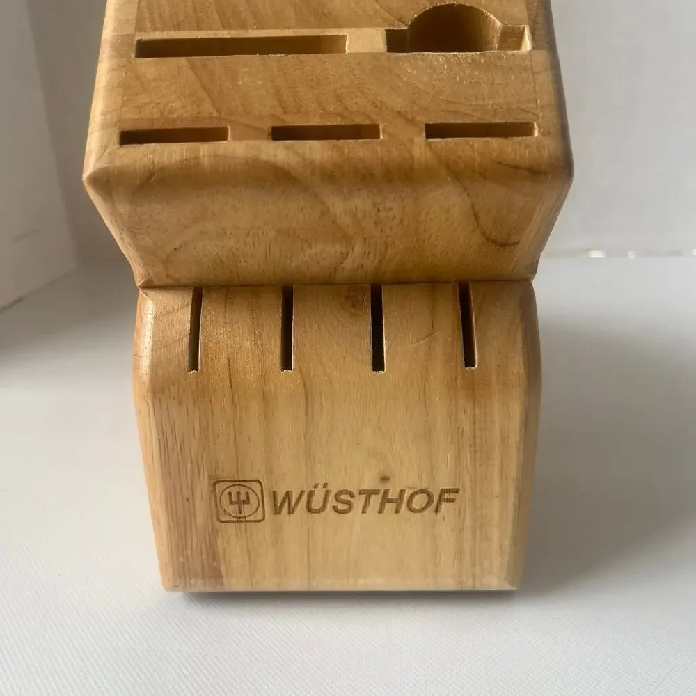 WUSTHOF 13 Slots Knife Wood Block Light Oak Kitchen Counter Beechwood